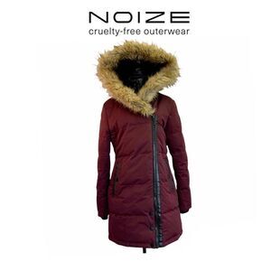 NZX Performance By NOIZE Burgundy plum faux fur trimmed hood winter coat Sz M